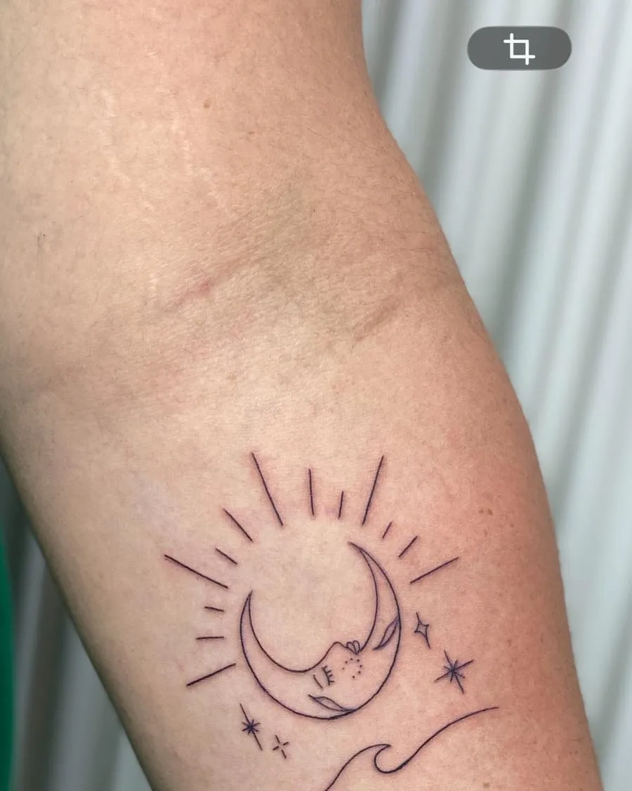 Luna y estrellas